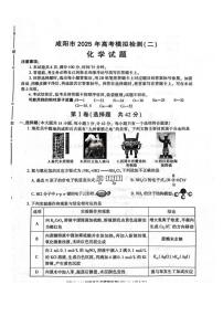 化学丨陕西省咸阳市2025届高三下学期3月第二次模拟化学试卷及答案