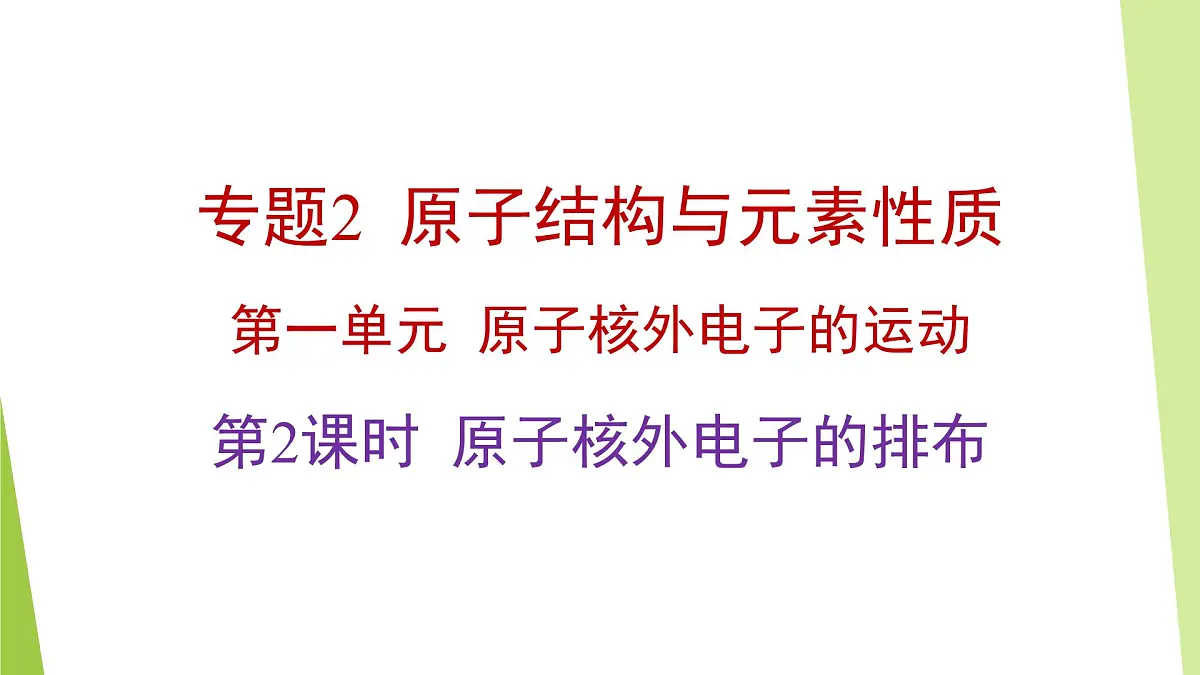 苏教版高中化学选择性必修2 《2-1-2 原子核外电子的排布》课件第1页