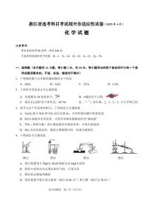 2025绍兴高考二模化学试题+答案