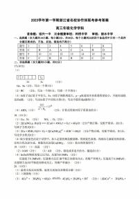 2024届浙江省名校协作体高三上学期开学联考 化学试卷（含答案）