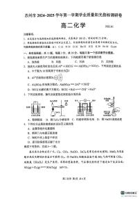 江苏省苏州市2024-2025学年高二上期末（1月）化学试卷（含答案）