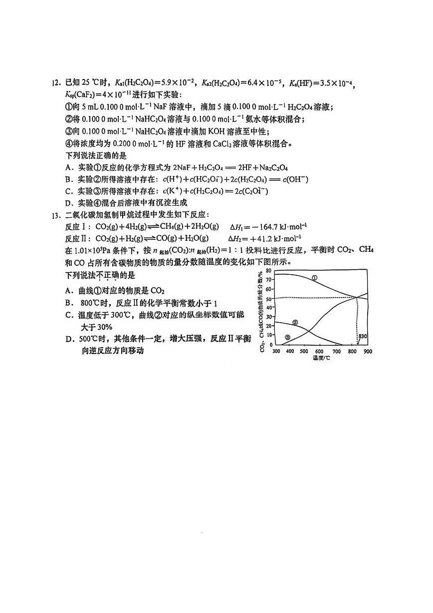江苏省南通市如皋市2025届高三高考模拟适应性考试(二)(如皋2.5摸)-化学试题+答案第3页