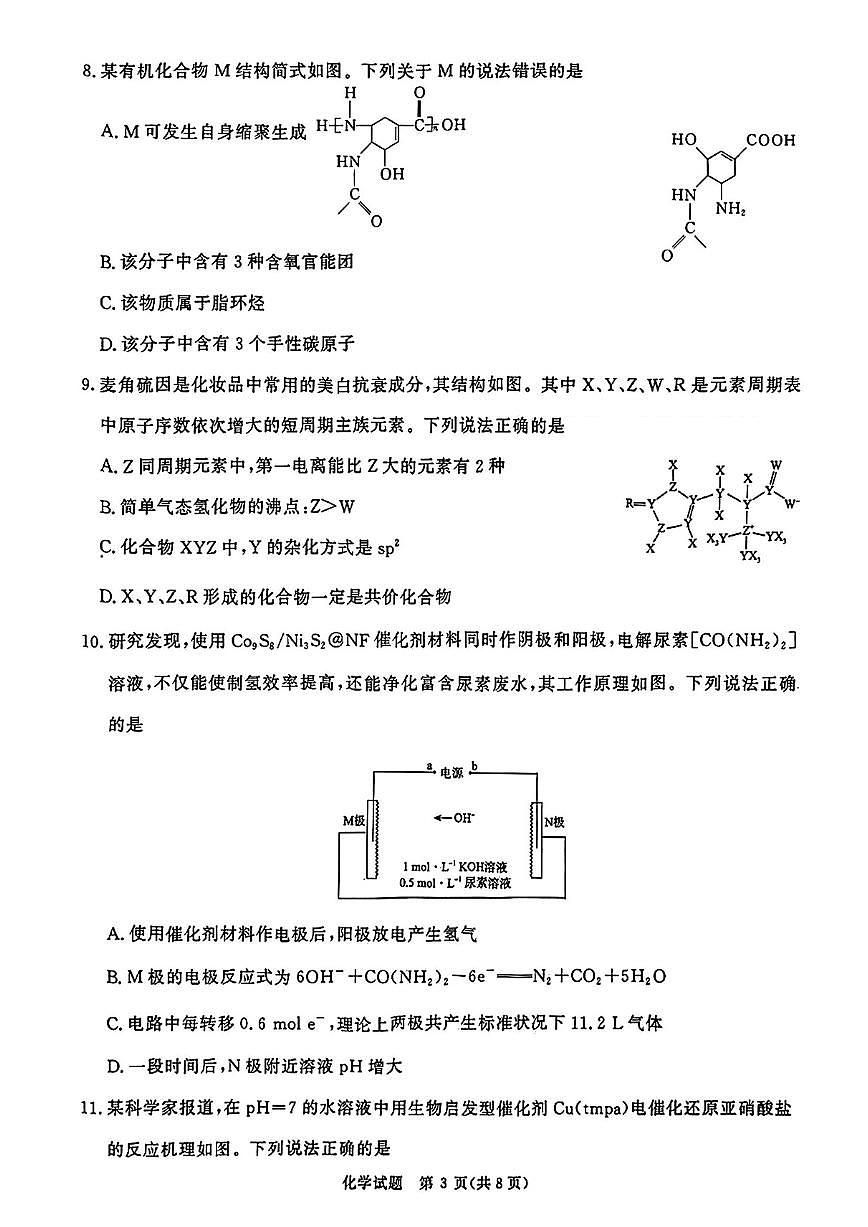 河南省青桐鸣2025届高三下学期4月联考-化学试题+答案第3页