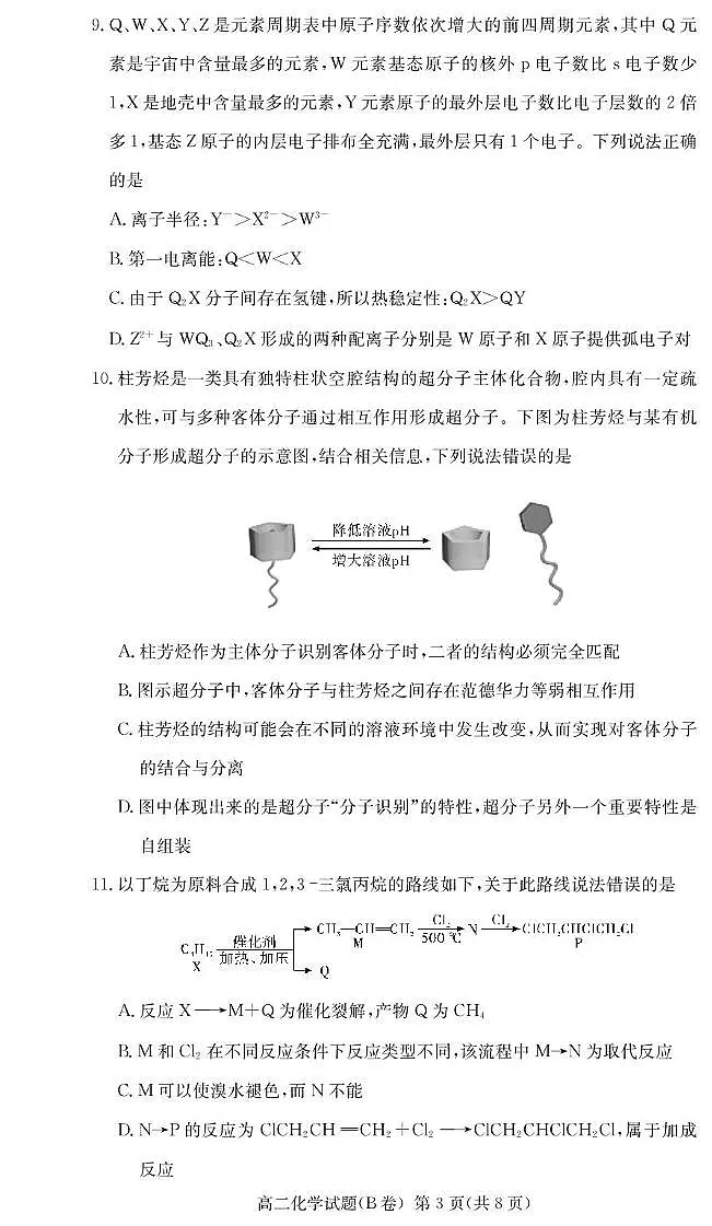 湖南省名校联考联合体2024-2025学年高二下学期期中考试化学试题(B卷)第3页