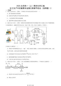 2025北京高一（上）期末真题化学汇编：化工生产中的重要非金属元素章节综合（选择题）2