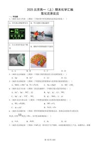 2025北京高一(上)期末真题化学汇编:氧化还原反应