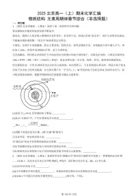 2025北京高一（上）期末真题化学汇编：物质结构 元素周期律章节综合（非选择题）