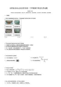 甘肃省2024-2025学年高一下学期期中考试化学试题