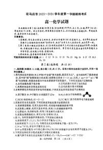 河南省驻马店市2023-2024学年高一上学期1月期末 化学试卷（含答案）