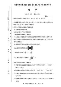 湖南省长沙市湖南师大附中2024-2025学年高二下学期期中考试化学试卷（扫描版附解析）