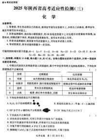 2025届陕西省高三适应性检测(三)化学试题+答案