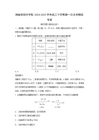 海南省部分学校2024-2025学年高二下学期第一次月考模拟考试化学试卷（解析版）
