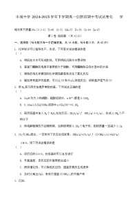 江西省丰城中学2024-2025学年高一（创新班）下学期期中考试化学试卷（含答案）