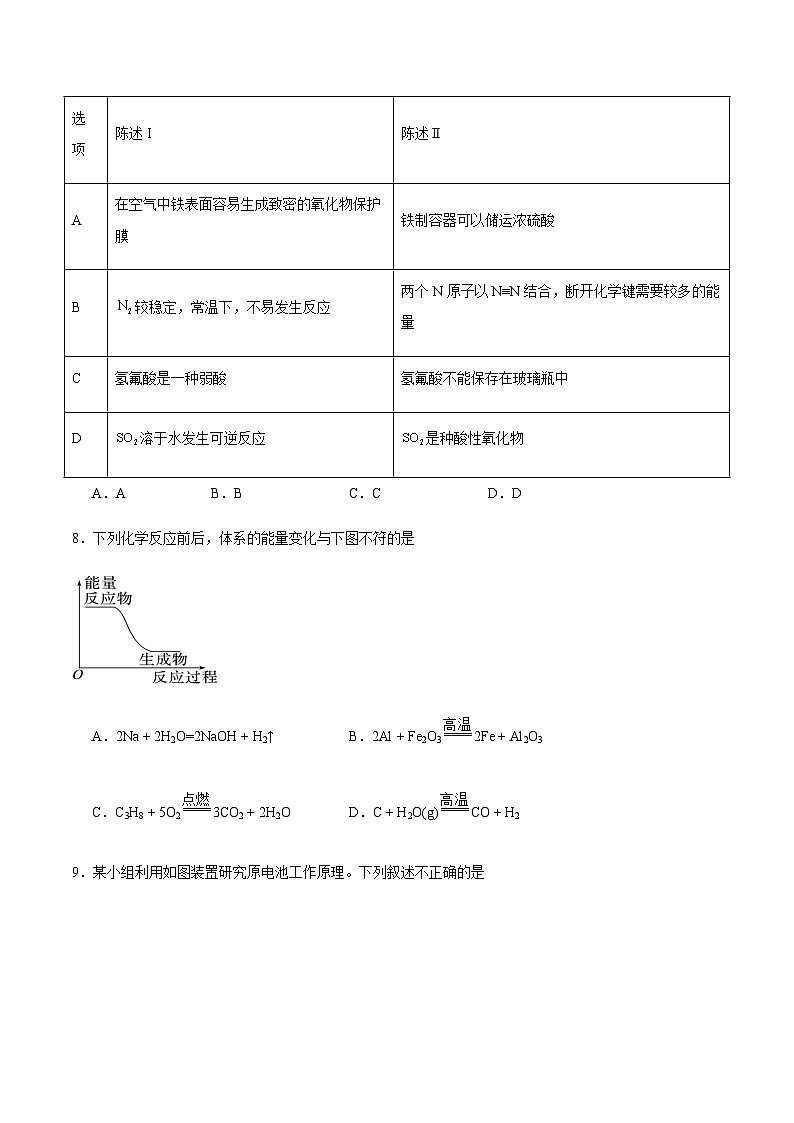 江西省丰城中学2024-2025学年高一下学期期中考试化学试卷(含答案)第3页
