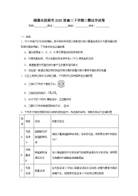 湘豫名校联考2025届高三下学期三模化学试卷（无答案）