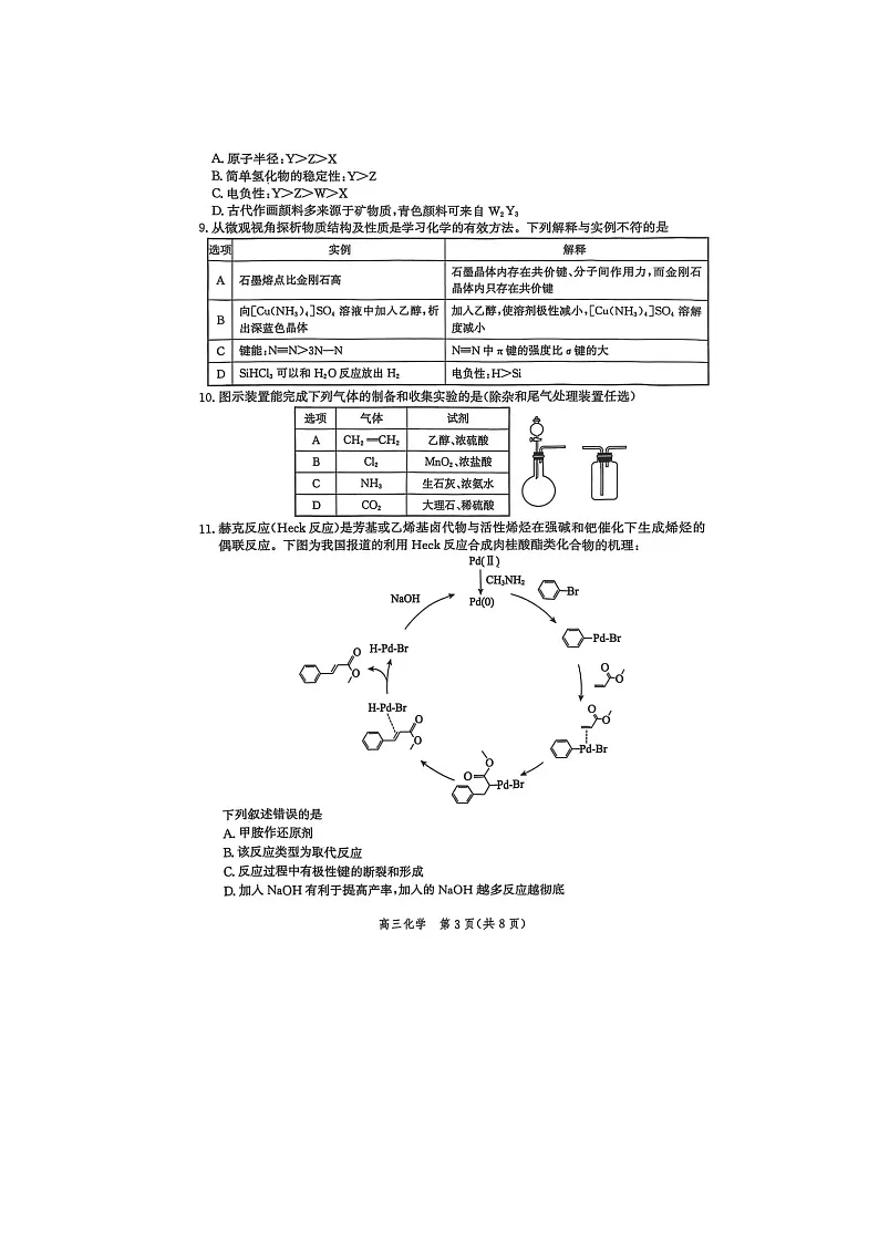 河北省沧州市普通高中2025届高三下学期4月复习质量监测(二模)(扫描版)化学试题第3页