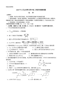 山东师范大学附属中学2024-2025学年高二下学期4月期中考试化学试卷（Word版附答案）