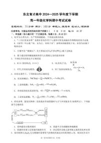 辽宁省沈阳市东北育才高中2024-2025学年高一下学期期中考试化学试题