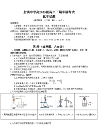 四川省遂宁市射洪中学2024-2025学年高二下学期期中考试 化学 含答案