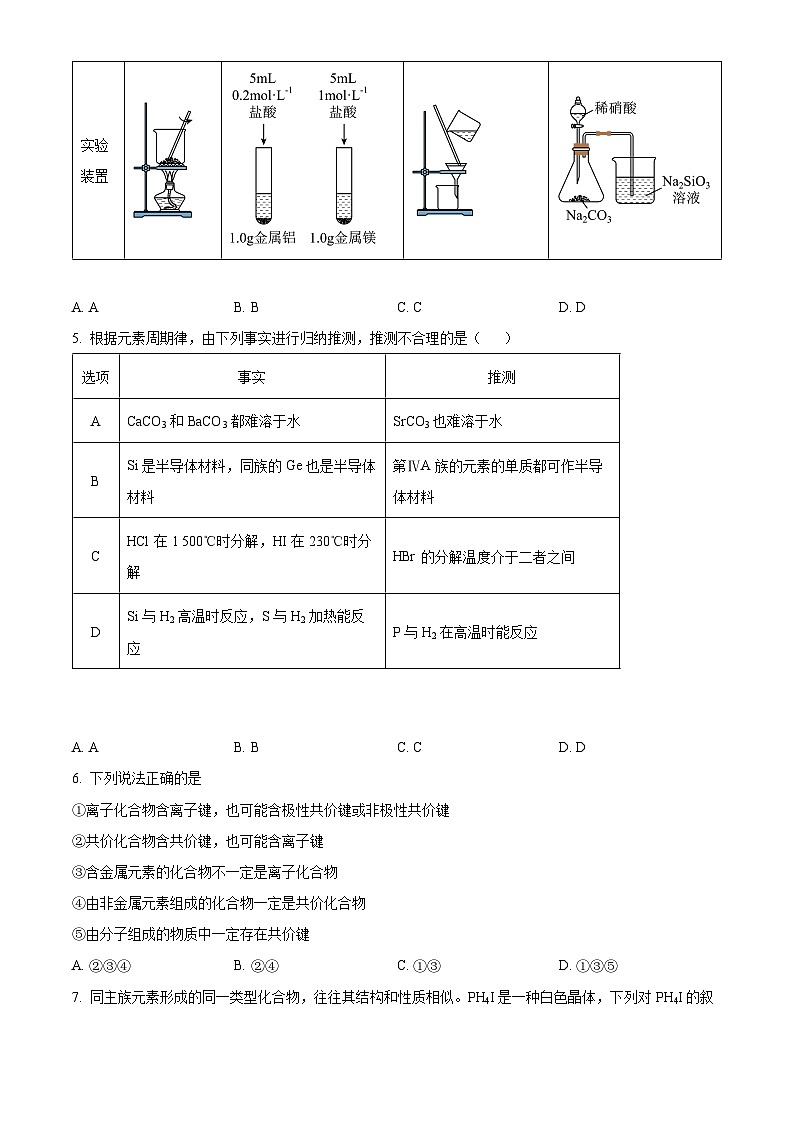 河南省南阳市淅川县第一高级中学2024-2025学年高一下学期3月考化学试卷(原卷版+解析版)第2页