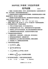 山东省青岛&淄博市2025届高三高考模拟第二次模拟-化学试题+答案