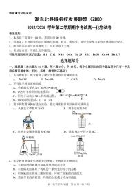 浙江省浙东北县域名校发展联盟（ZDB）2024-2025学年高一下学期4月期中考试化学试题（PDF版附答案）