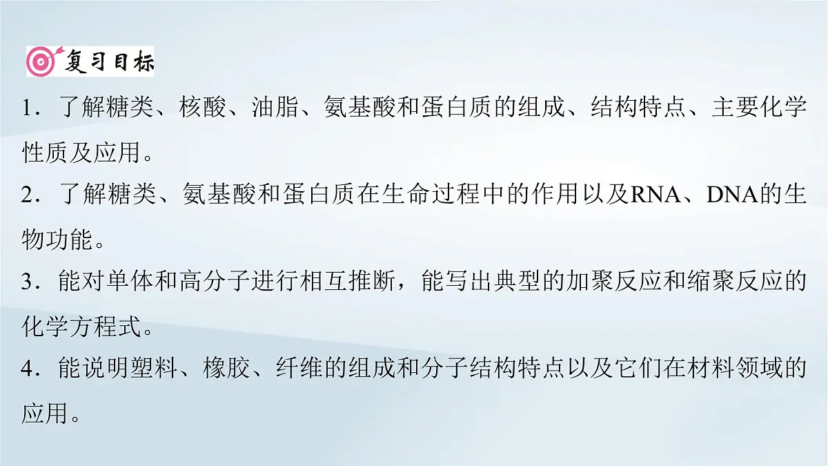 2025届高考化学一轮总复习课件 第10章 有机化学基础第52讲 油脂生物大分子合成高分子第2页