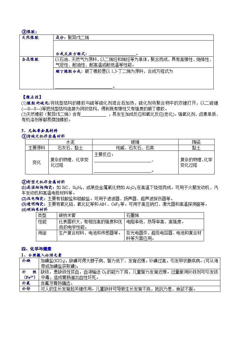 高考化学一轮复习基础知识讲义专题三 化学基本概念考点三 化学与STSE(学生版)第3页