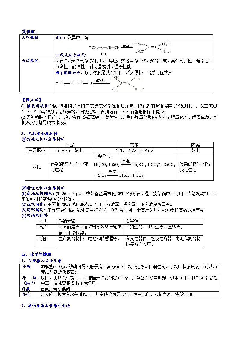 高考化学一轮复习基础知识讲义专题三 化学基本概念考点三 化学与STSE(解析版)第3页