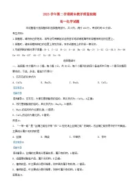 浙江省绍兴市2023_2024学年高一化学下学期期末调测试题含解析