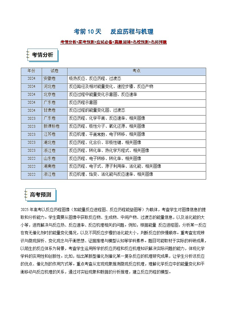 2025年高考化学考前冲刺攻略(三)试题及答案第2页