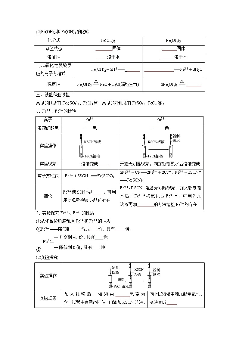 第11讲 铁及其化合物-【暑假衔接】新高一化学暑假精品课(人教版)(学生版)第3页