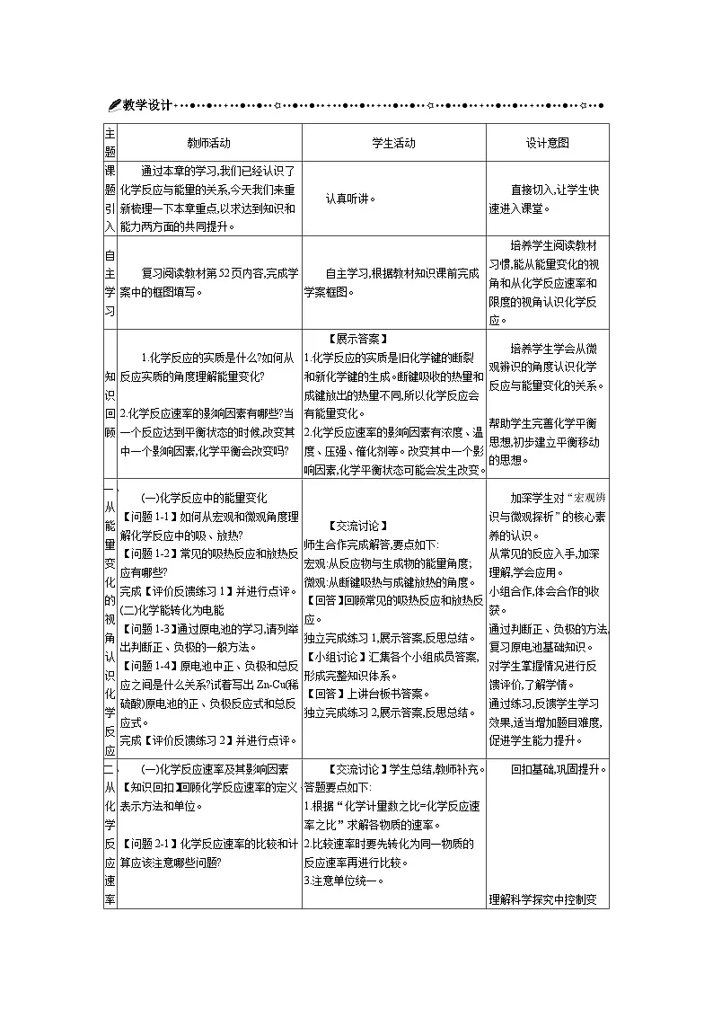 高中化学 第六章 章末复习 教案1第2页