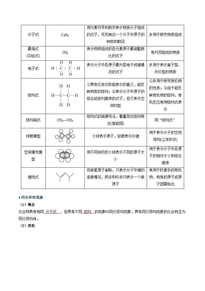 专题2 有机的结构、分类及一般研究方法(考点清单)(讲+练)(解析版)第3页