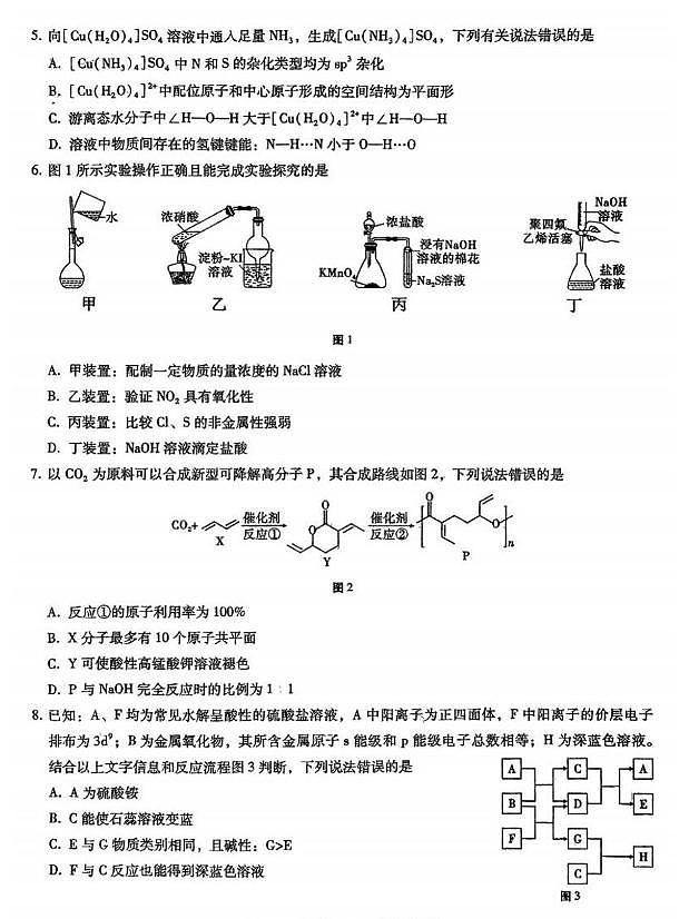2025届重庆八中高三全真模拟考试 化学试题(含答案)第2页