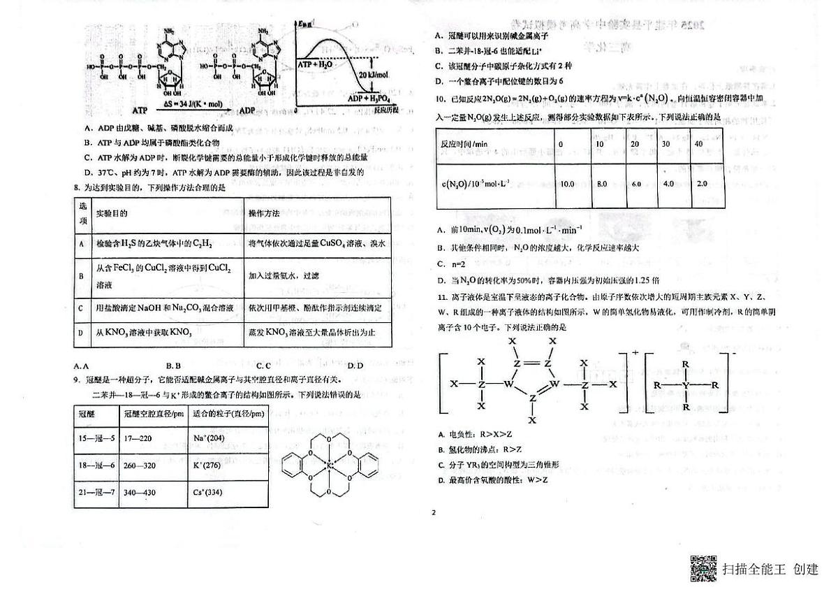 辽宁省朝阳市建平县实验中学2025届高三下学期三模化学试题(高考模拟)第2页