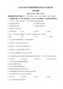 2024年山东省夏季普通高中学业水平合格考试化学试题及其答案