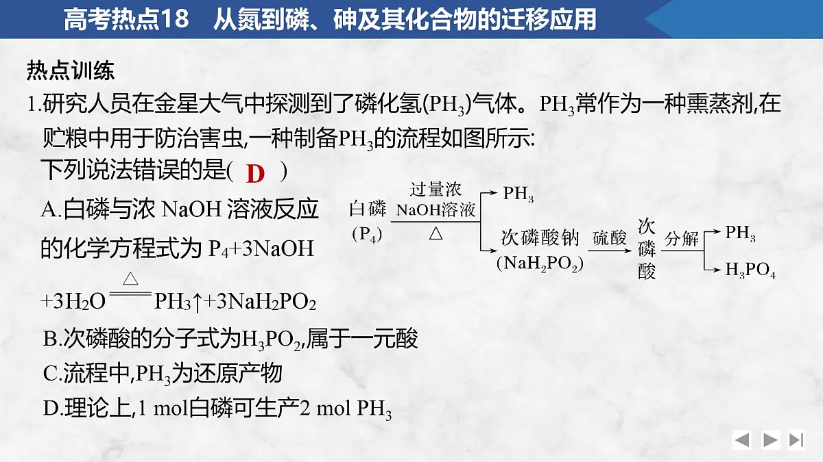 2026年高考化学总复习备课课件 高考热点18 从氮到磷、砷及其化合物的迁移应用第8页