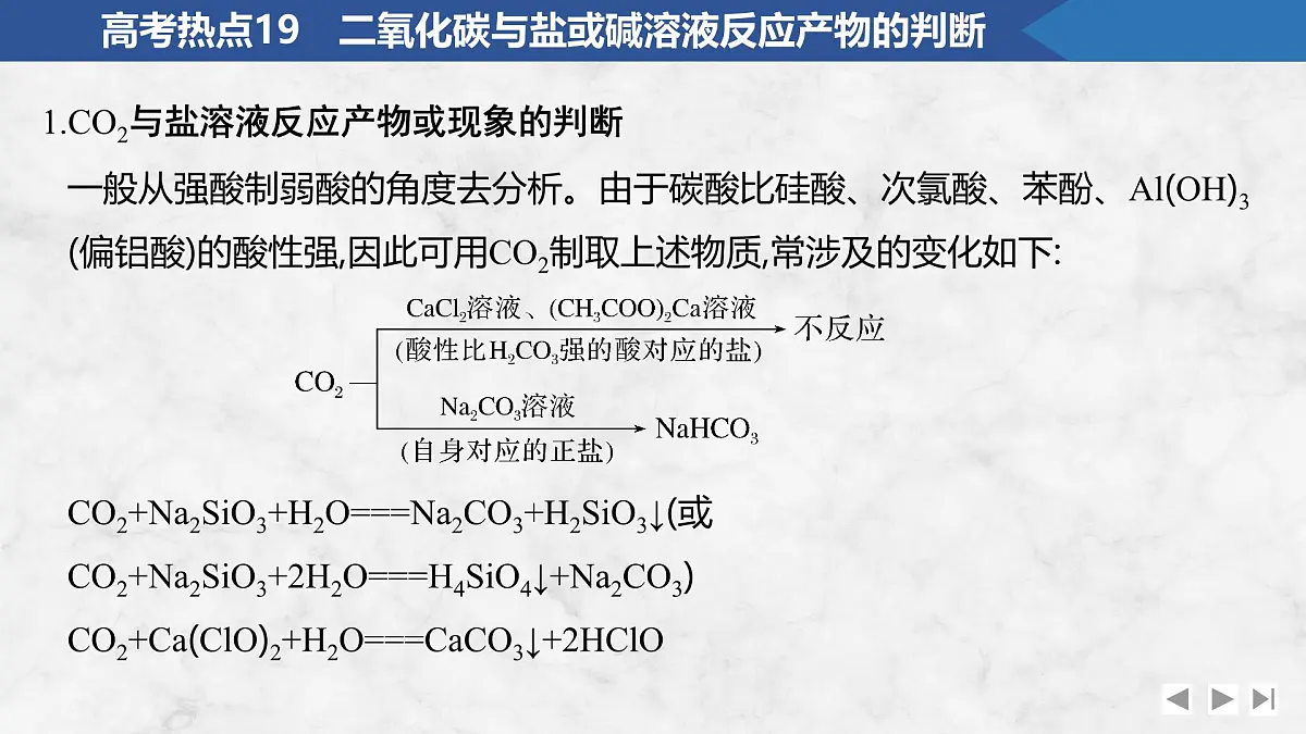 2026年高考化学总复习备课课件 高考热点19 二氧化碳与盐或碱溶液反应产物的判断第2页