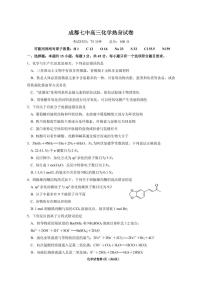 四川省成都市第七中学2024~2025学年度下期高2025届高考热身考试化学（含答案）