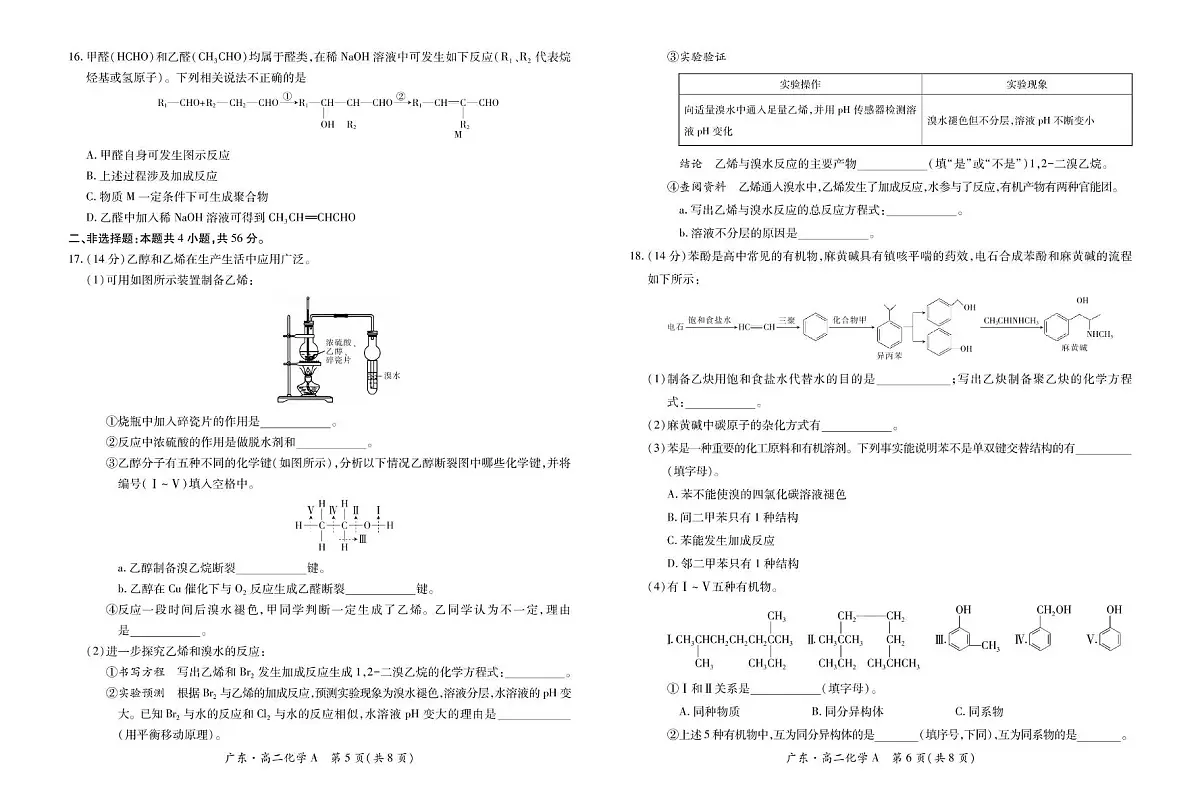 广东省领航高中联盟2024-2025学年高二下学期5月第一次联合考试化学试卷(PDF版附解析)第3页