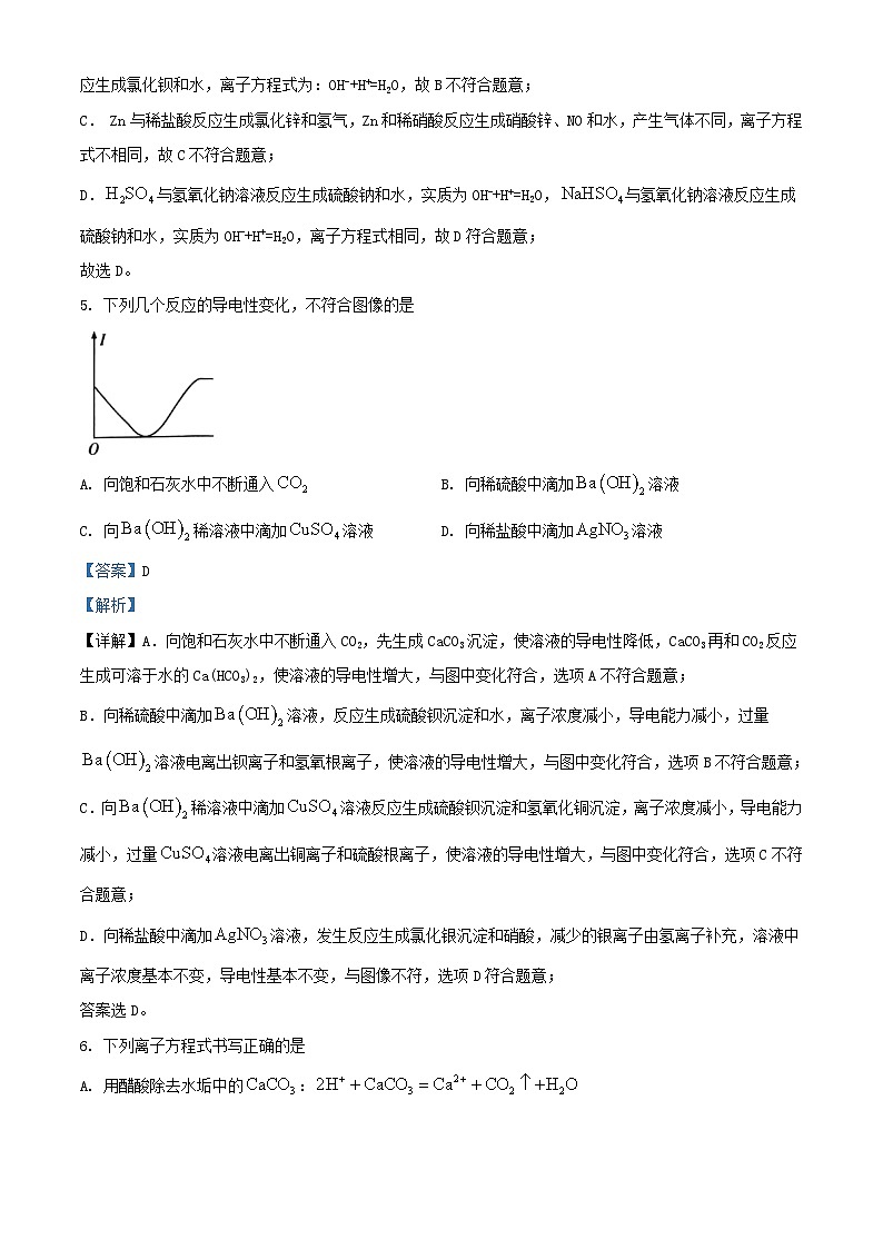 湖南省长沙市2024_2025学年高一化学上学期10月月考试题含解析第3页