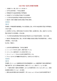 湖南省岳阳市临湘市2024_2025学年高一化学上学期9月月考试题