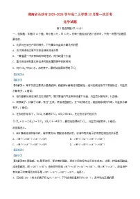 湖南省长沙市2023_2024学年高二化学上学期第一次月考题含解析