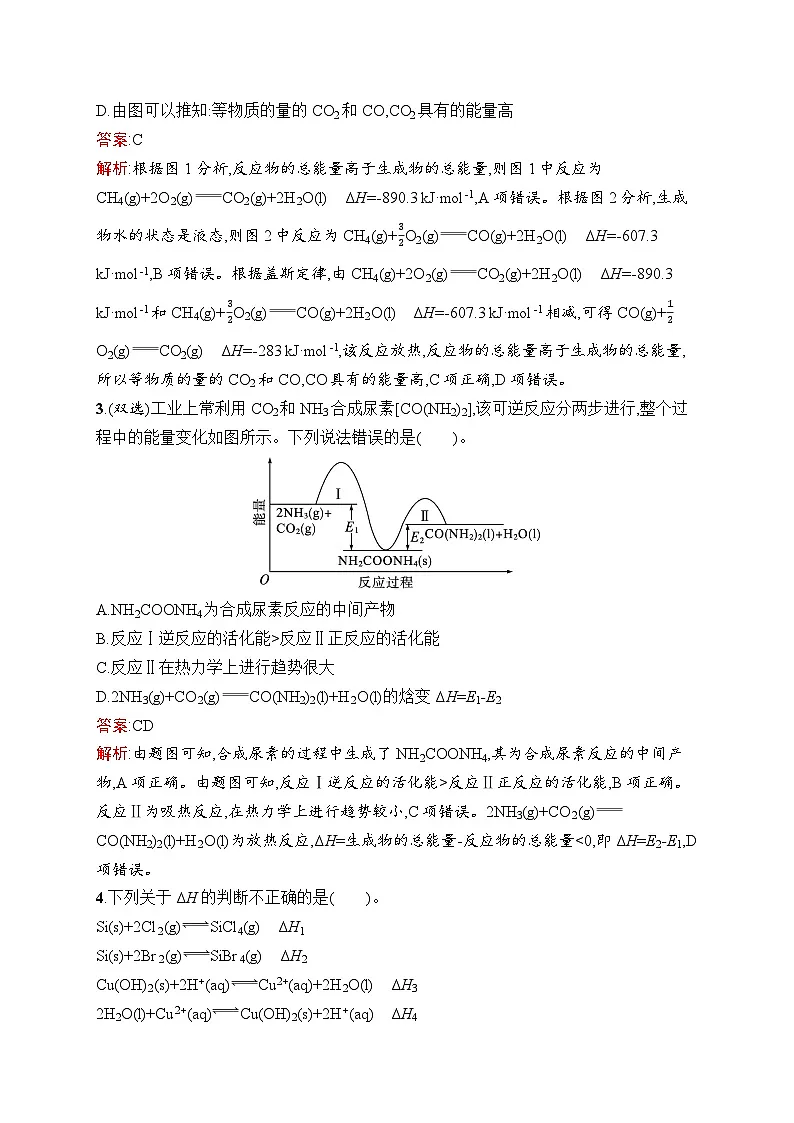 2026届高三化学一轮复习课后习题考点规范练15化学反应的热效应(Word版附解析)第2页