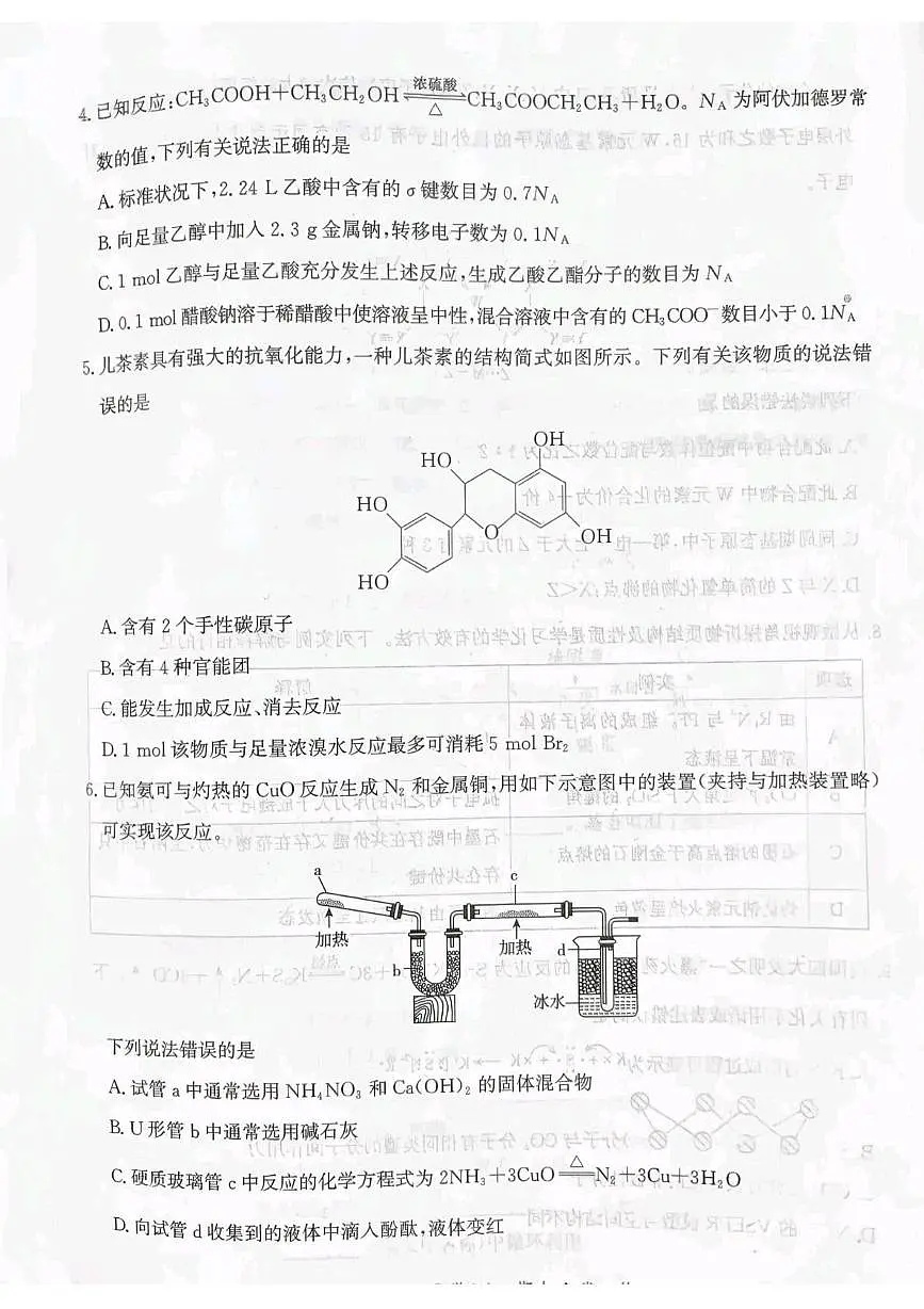 河北省涉县第一中学2024-2025学年高二下学期6月期末考试化学试题(含答案)第2页