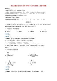 浙江省丽水市2024_2025学年高二化学上学期10月联考试题含解析