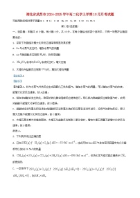 湖北省武昌市2024_2025学年高二化学上学期10月月考试题含解析