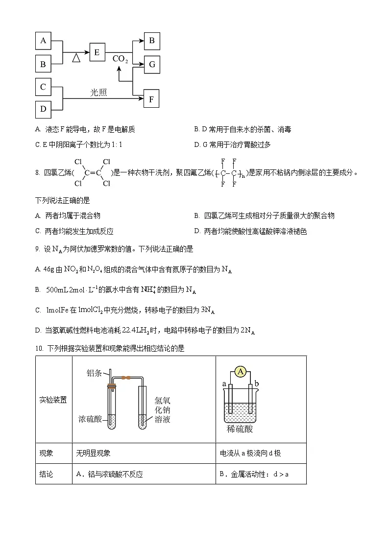 陕西省安康市2024-2025学年高一下学期4月期中联考化学试题第3页