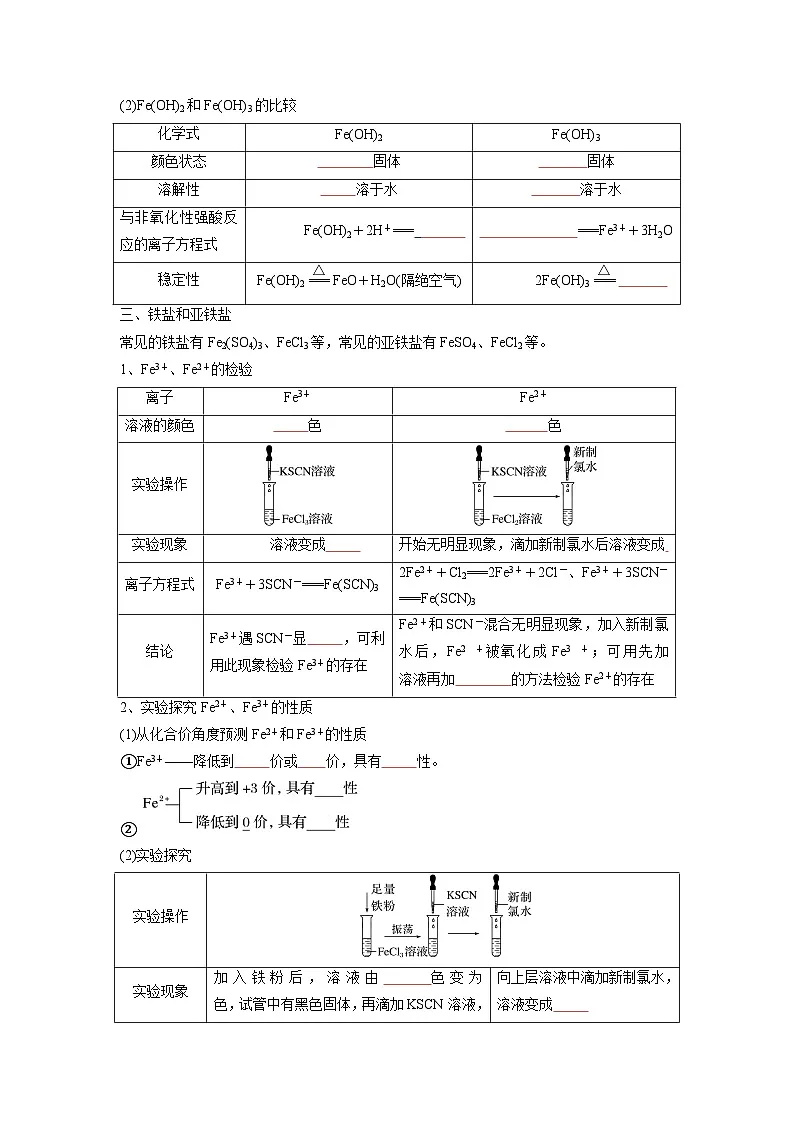 第11讲 铁及其化合物-【暑假衔接】新高一化学暑假精品课(人教版)(学生版)第3页